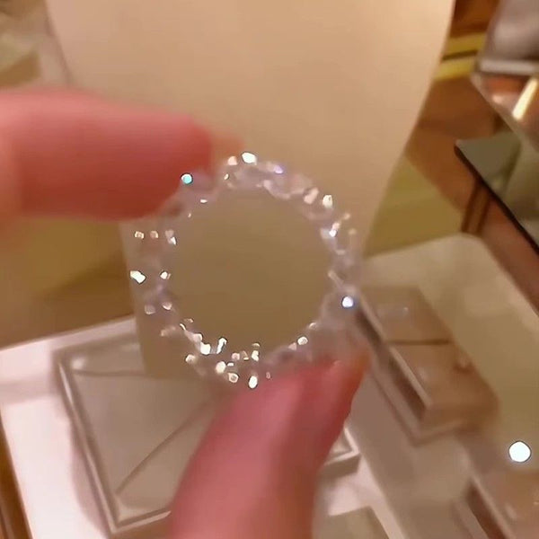 Super flash full diamond ring women's ins light luxury niche design high-end creative ring personality versatile index finger ring