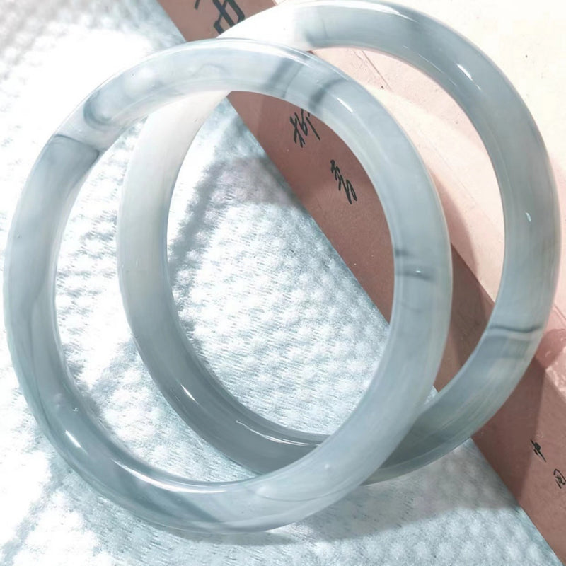 10mm New Chinese Style Ice Transparent White Agate White Moonlight Bracelet Imitation Agate Bracelet Lychee Frozen Round Bracelet Trendy Women