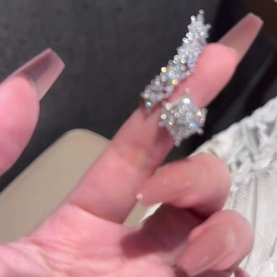 Full diamond female opening design adjustment cold personality ring fashion exquisite temperament index finger senior ins