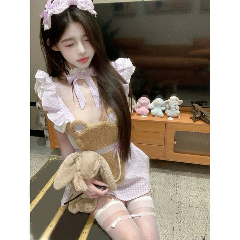Pure Desire Style Sexy Hot Girl Maid Costume COS Halloween Cute Young Girl Age-Reducing Uniform Set for Women