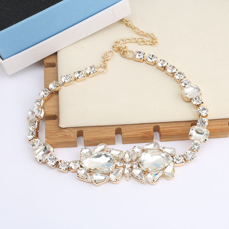 European and American Retro Heavy Craft Gorgeous Fox Necklace Full Zircon Evening Dress Accessory Chain Light Luxury Clavicle Chain Choker for Women