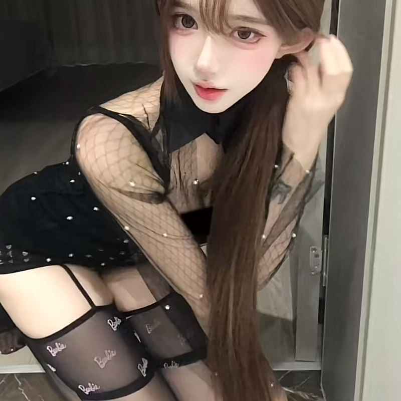 Pure Desire Style Sexy Hot Girl Black Over-the-Knee Socks Women Thin High Tube Socks Cute Age-Reducing Thigh Socks Long Tube Socks