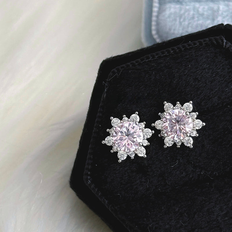 Snowflake ear studs, cochlear implants, non removable, exquisite and versatile earrings for commuting