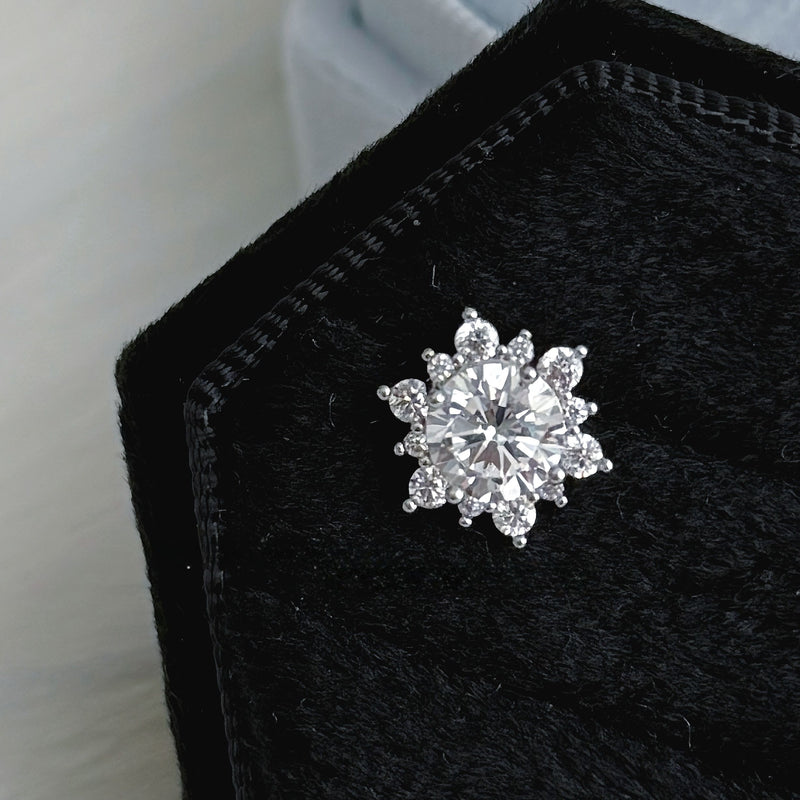 Snowflake ear studs, cochlear implants, non removable, exquisite and versatile earrings for commuting