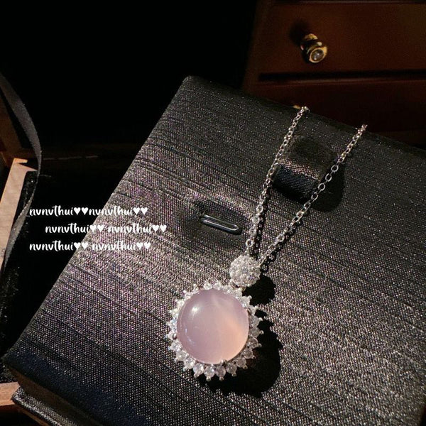 Mori new Chinese gem egg-shaped necklace Haoshi lady thousand gold wind luxury necklace women's fashion temperament