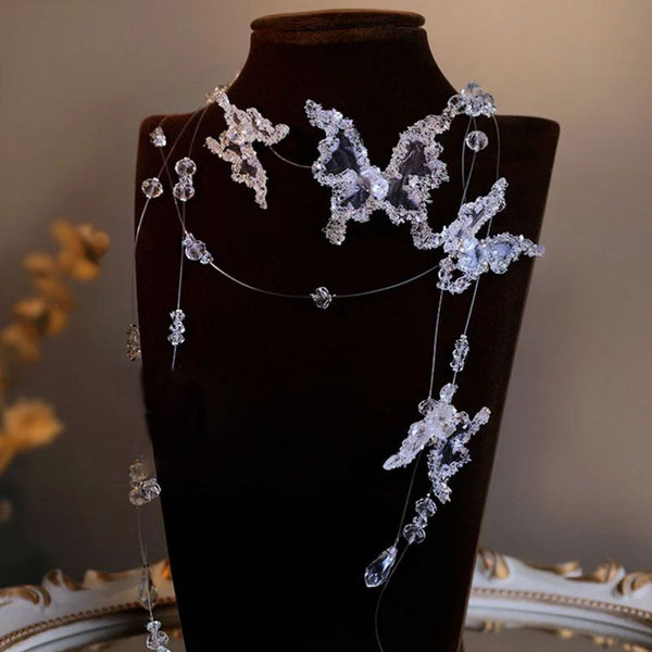 Sexy celebrity temperament noble bride handmade necklace butterfly niche design dream versatile necklace set