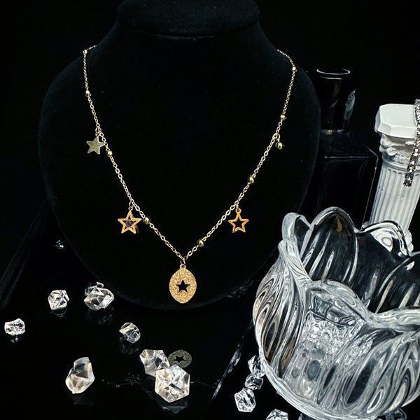 Necklace, star, niche personality, fashionable temperament, retro collarbone, spicy girl, ins, high-end collarbone chain
