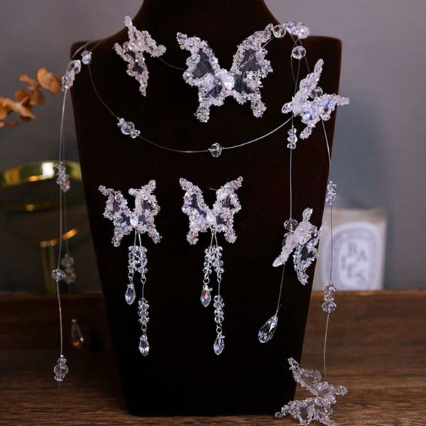 Sexy celebrity temperament noble bride handmade necklace butterfly niche design dream versatile necklace set