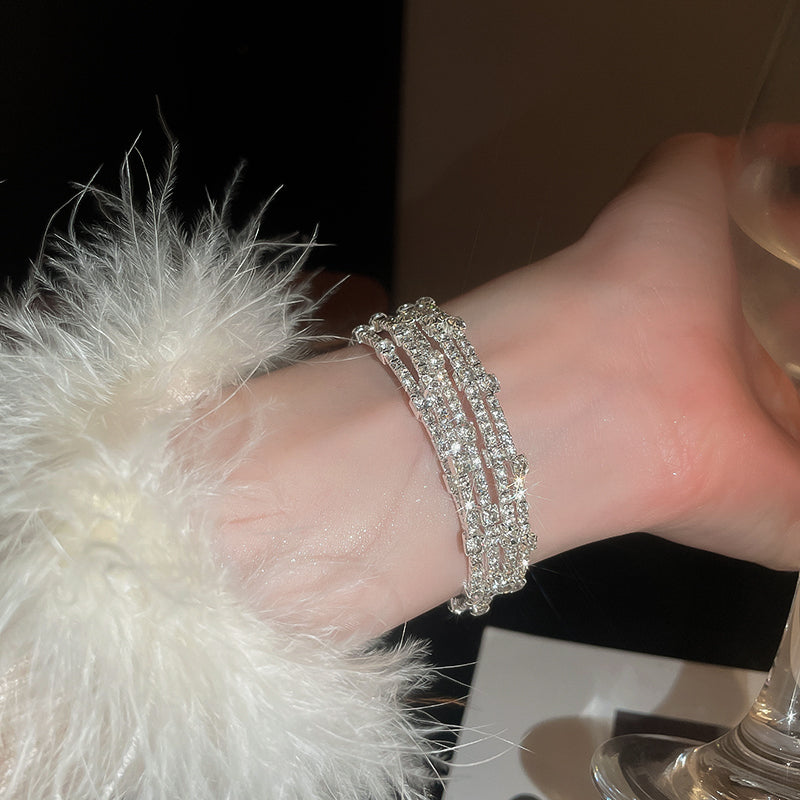 Pearl Elastic Bracelet for Women New High-End Sense Bracelet Light Luxury Niche Exquisite Summer Versatile Hand Jewelry