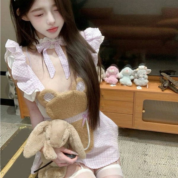 Pure Desire Style Sexy Hot Girl Maid Costume COS Halloween Cute Young Girl Age-Reducing Uniform Set for Women