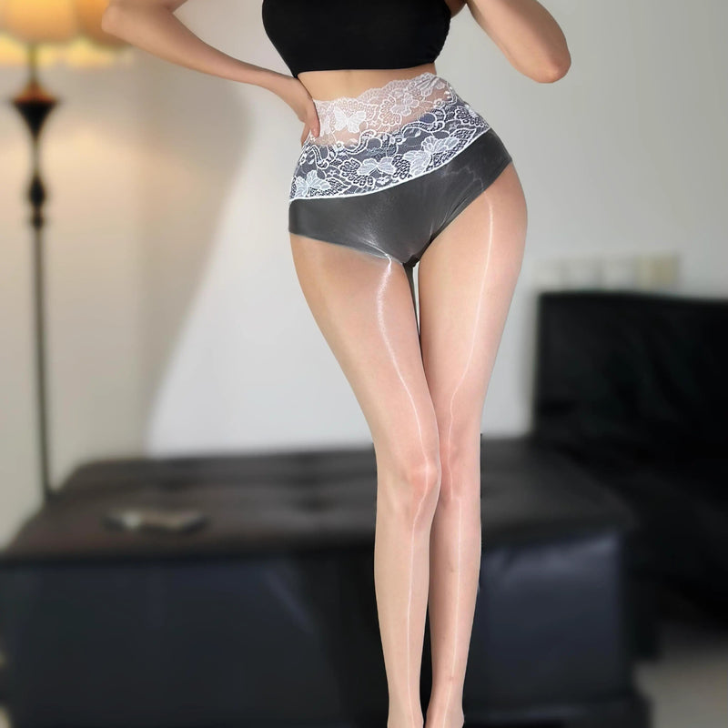 sw74 [Aurora Butterfly Lace High Waist Seamless Pantyhose] Ultra-thin Silky Feel Summer Sexy