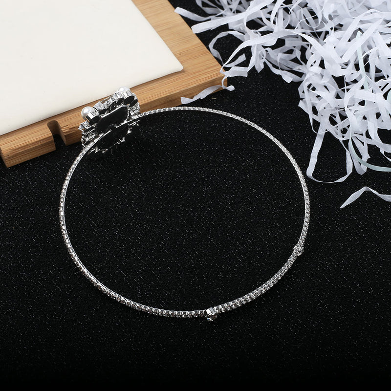 Choker Flash Diamond Necklace Square Diamond Design Sense Niche Neck Chain Wedding Dress Accessories Nightclub Disco Choker