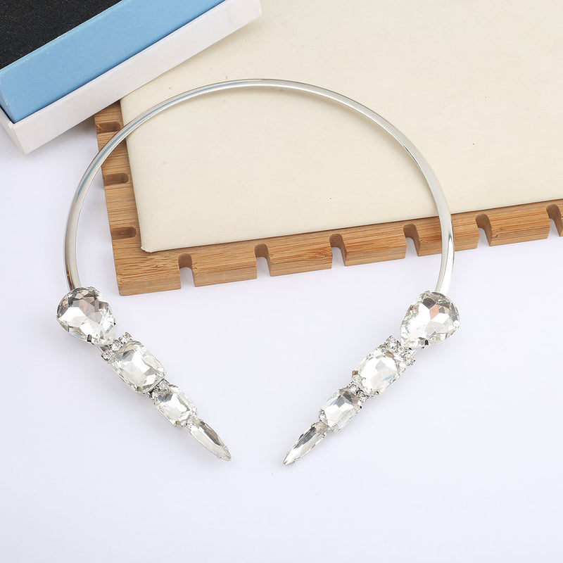 European and American Retro Heavy Craft Gorgeous Fox Necklace Full Zircon Evening Dress Accessory Chain Light Luxury Clavicle Chain Choker for Women