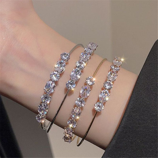 High value double city rhinestone bracelet niche design Japanese and Korean versatile temperament light luxury bracelet personalized bracelet