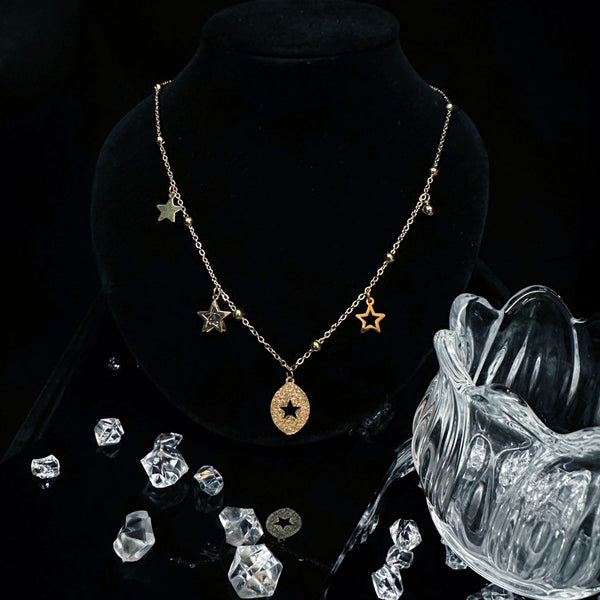 Necklace, star, niche personality, fashionable temperament, retro collarbone, spicy girl, ins, high-end collarbone chain