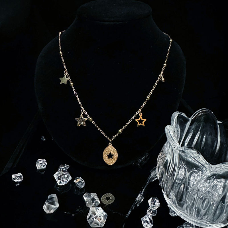 Necklace, star, niche personality, fashionable temperament, retro collarbone, spicy girl, ins, high-end collarbone chain