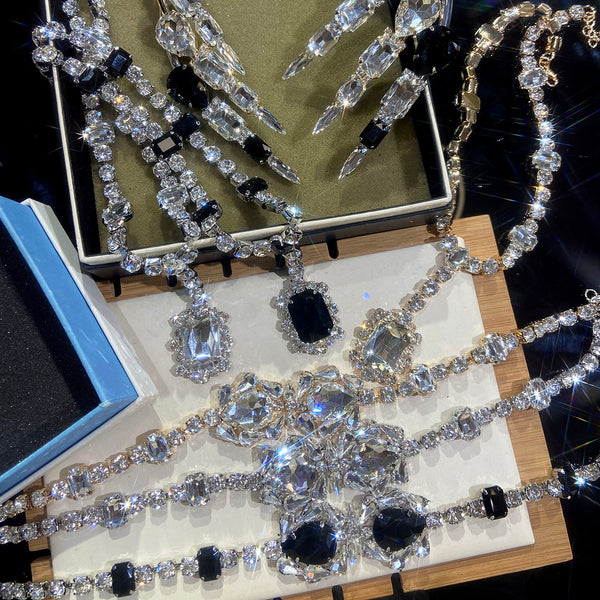 European and American Retro Heavy Craft Gorgeous Fox Necklace Full Zircon Evening Dress Accessory Chain Light Luxury Clavicle Chain Choker for Women