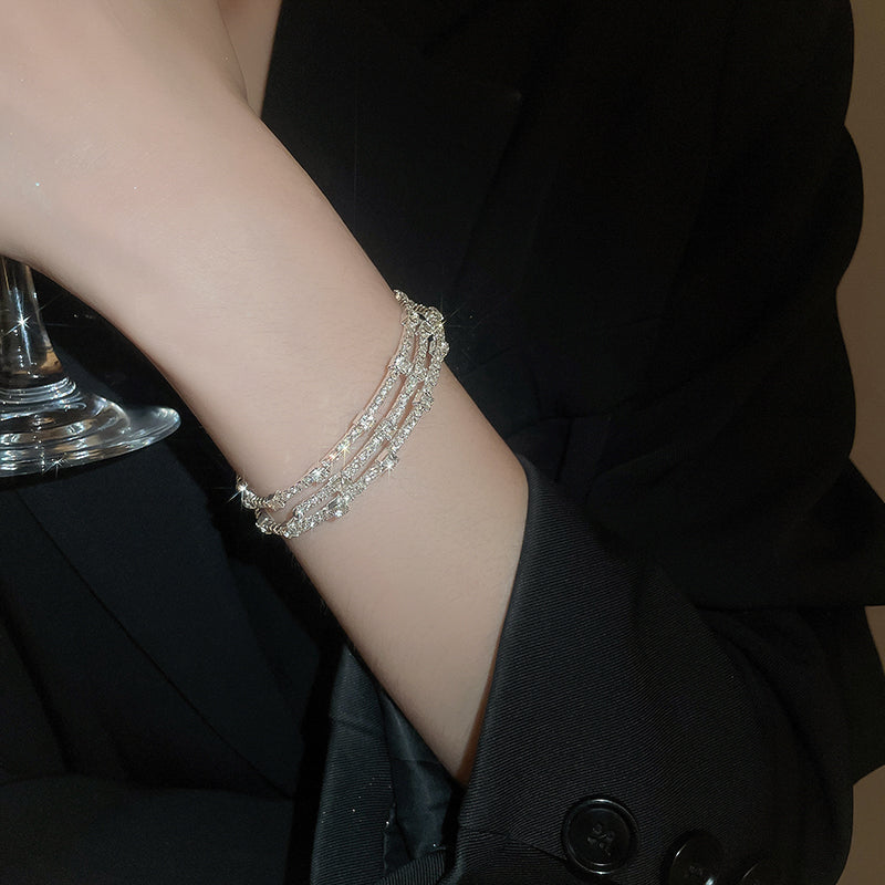 Pearl Elastic Bracelet for Women New High-End Sense Bracelet Light Luxury Niche Exquisite Summer Versatile Hand Jewelry