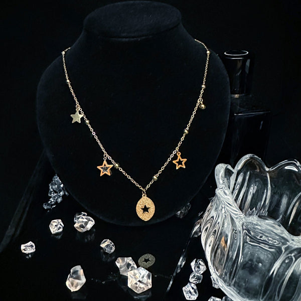 Necklace, star, niche personality, fashionable temperament, retro collarbone, spicy girl, ins, high-end collarbone chain