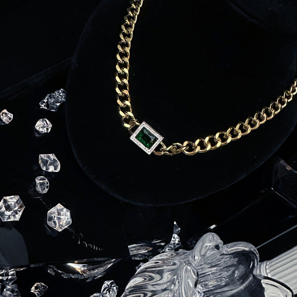 Cuban hip-hop letter chain necklace collarbone European and American personality hip-hop chain