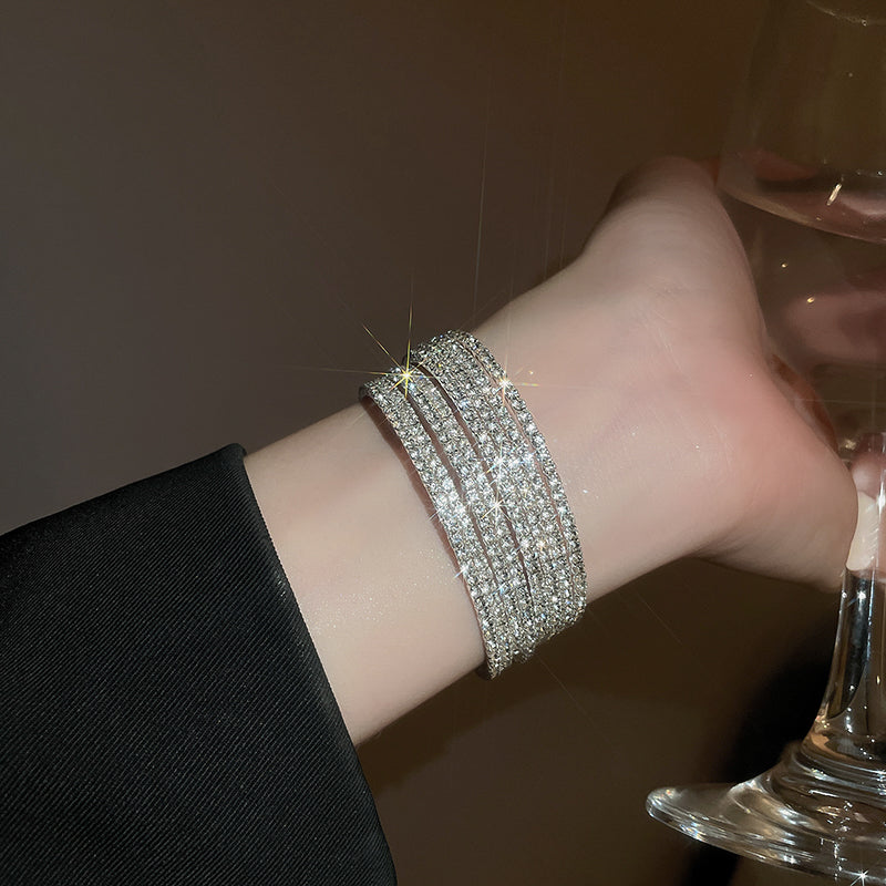 Pearl Elastic Bracelet for Women New High-End Sense Bracelet Light Luxury Niche Exquisite Summer Versatile Hand Jewelry