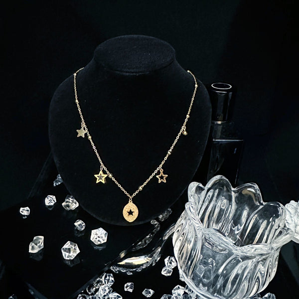 Necklace, star, niche personality, fashionable temperament, retro collarbone, spicy girl, ins, high-end collarbone chain