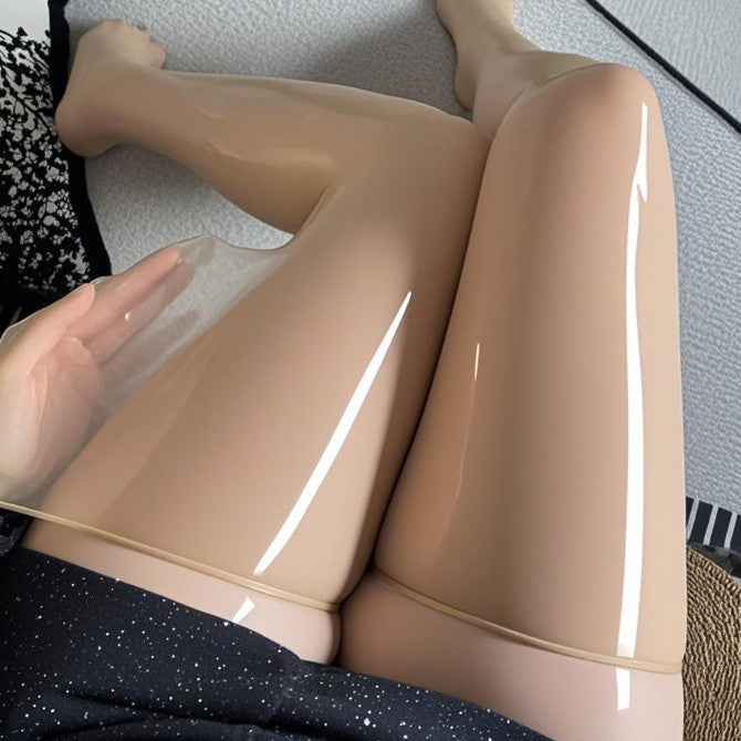 Aurora Horse Oil Glossy Stockings Long Tube Delicate Ultra-thin Shiny Stockings Summer Glossy Black Silk Beautiful Legs White Silk Over-the-knee Socks