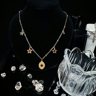 Necklace, star, niche personality, fashionable temperament, retro collarbone, spicy girl, ins, high-end collarbone chain