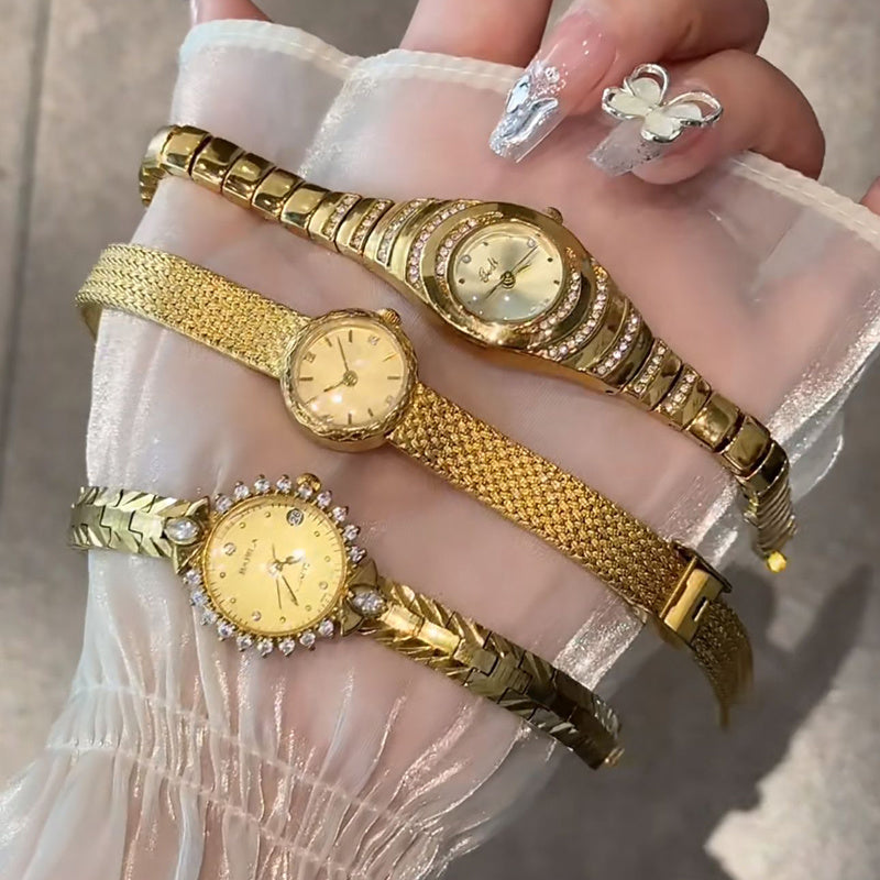 Luxurious High-End Edition Tech-Sense Personality Gold Watch with Diamond Inlay