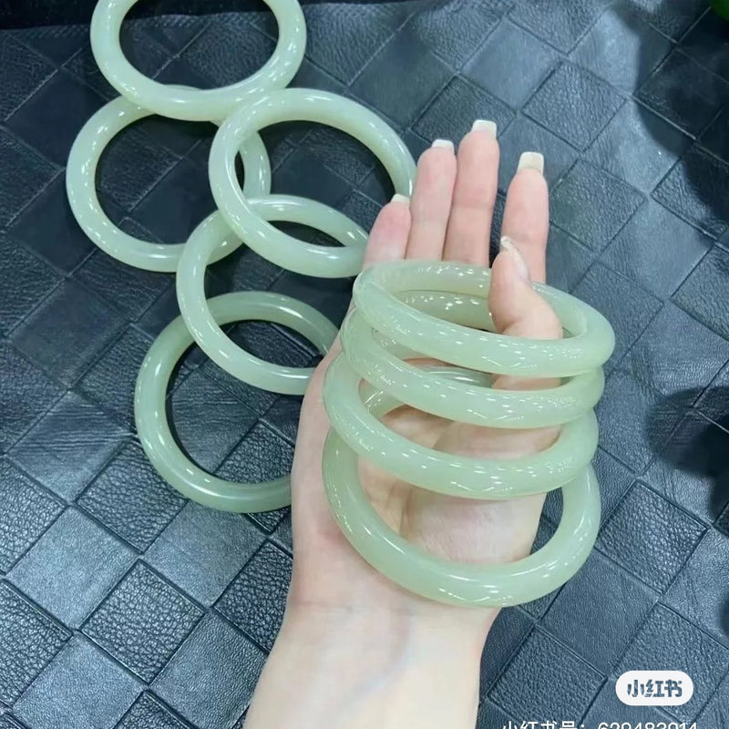10mm New Chinese Style Ice Transparent White Agate White Moonlight Bracelet Imitation Agate Bracelet Lychee Frozen Round Bracelet Trendy Women