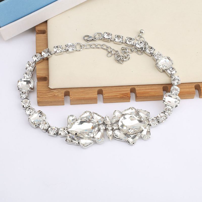 European and American Retro Heavy Craft Gorgeous Fox Necklace Full Zircon Evening Dress Accessory Chain Light Luxury Clavicle Chain Choker for Women