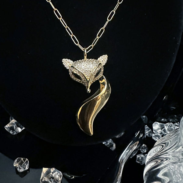 Fashion necklace, trendy accessories, personalized fox pendant, collarbone chain
