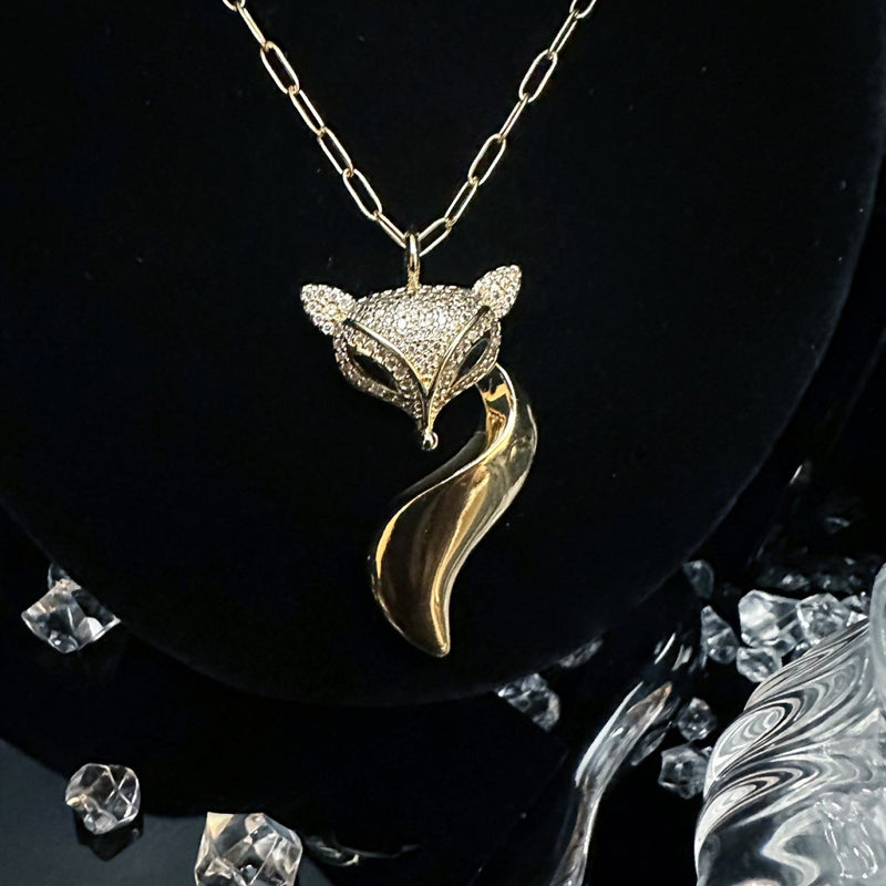 Fashion necklace, trendy accessories, personalized fox pendant, collarbone chain