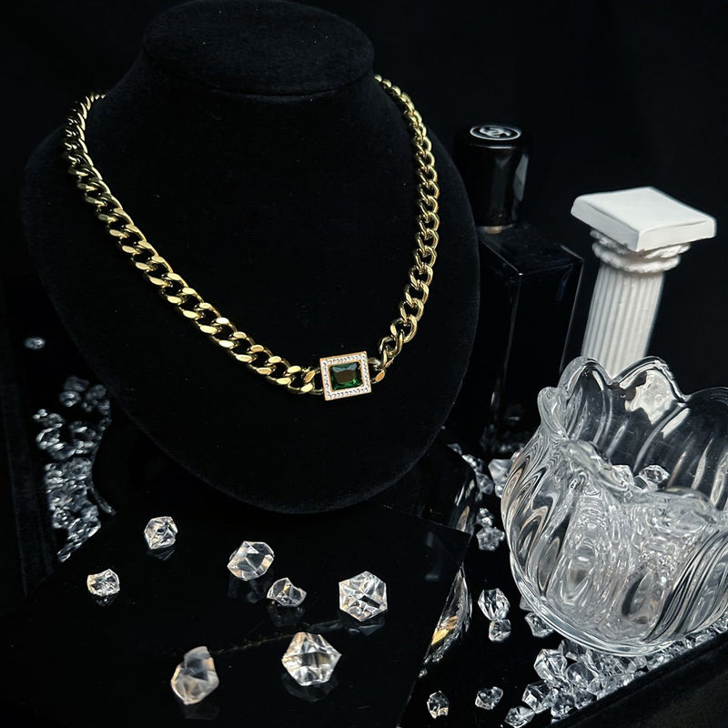 Cuban hip-hop letter chain necklace collarbone European and American personality hip-hop chain