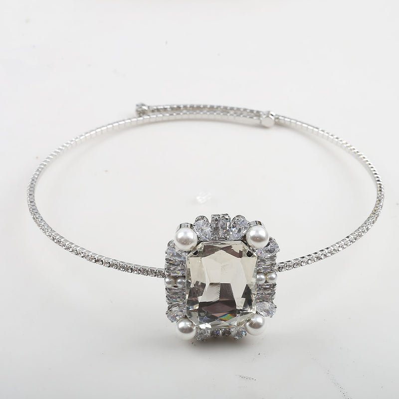 Choker Flash Diamond Necklace Square Diamond Design Sense Niche Neck Chain Wedding Dress Accessories Nightclub Disco Choker