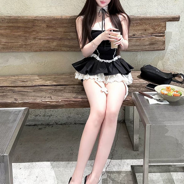 Pure Desire Style Sexy Hot Girl Lace Patchwork Camisole Women Summer Home Black Hollow Red Backless Camisole