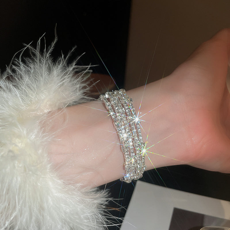 Pearl Elastic Bracelet for Women New High-End Sense Bracelet Light Luxury Niche Exquisite Summer Versatile Hand Jewelry