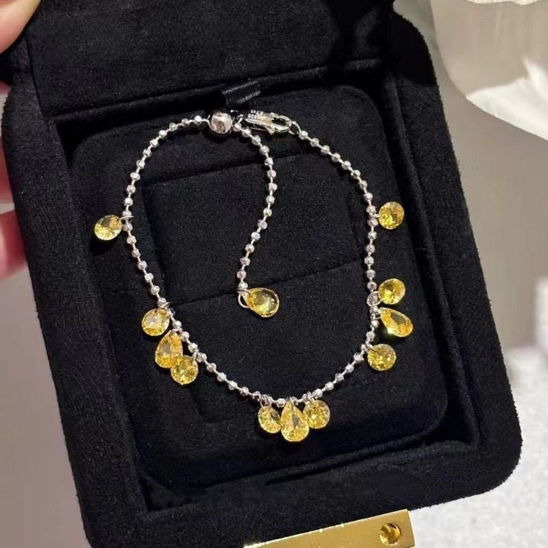 Luxury handmade chain Chinese style yellow extravagant collarbone chain