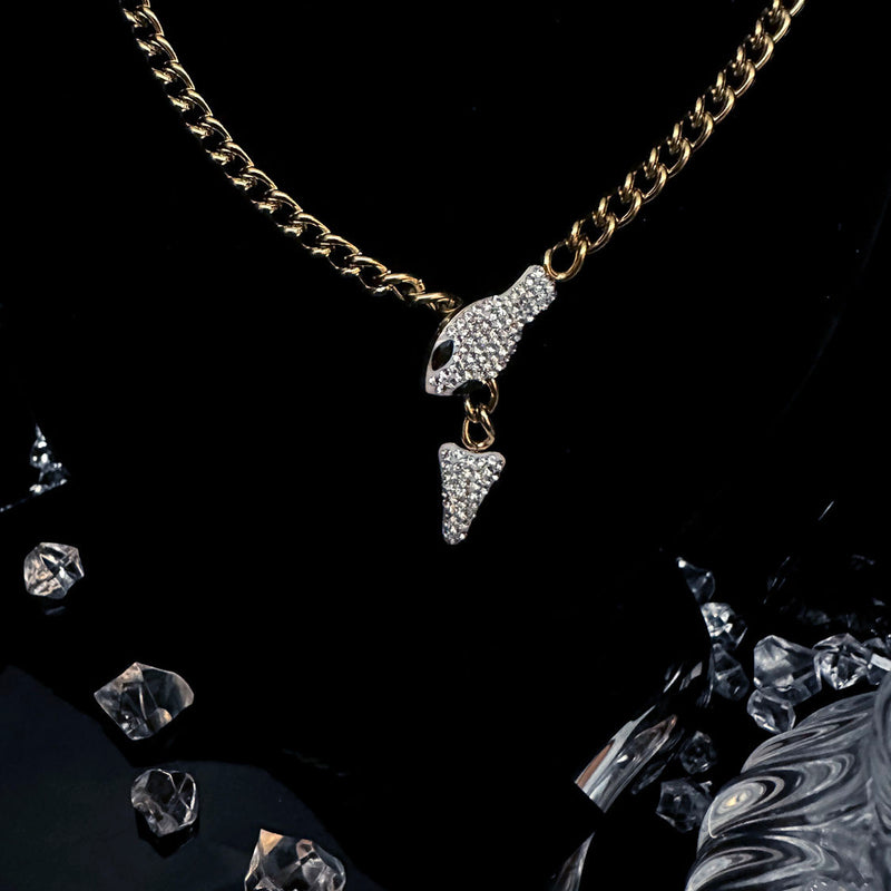 Snakehead necklace, forest style ancient style handsome neck, internet famous necklace, unisex