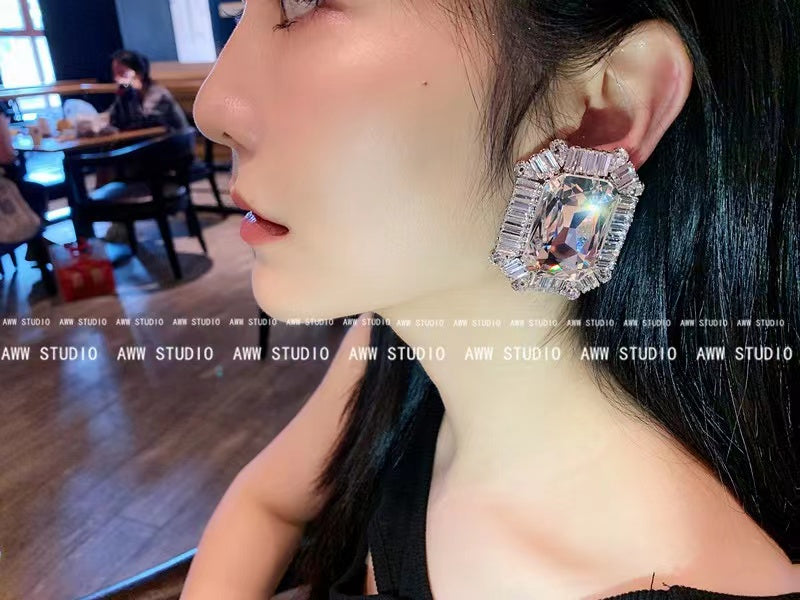 Choker Flash Diamond Necklace Square Diamond Design Sense Niche Neck Chain Wedding Dress Accessories Nightclub Disco Choker