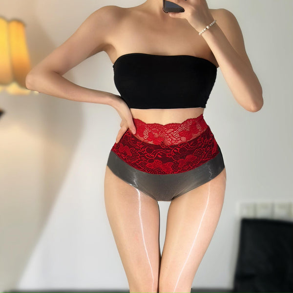 sw74 [Aurora Butterfly Lace High Waist Seamless Pantyhose] Ultra-thin Silky Feel Summer Sexy