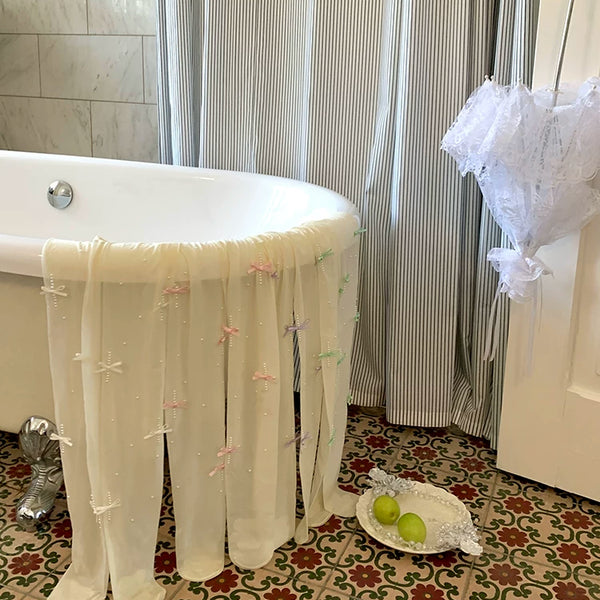 Fashion niche milky white handmade pearl pink girl heart velvet bow any cut one-piece socks women