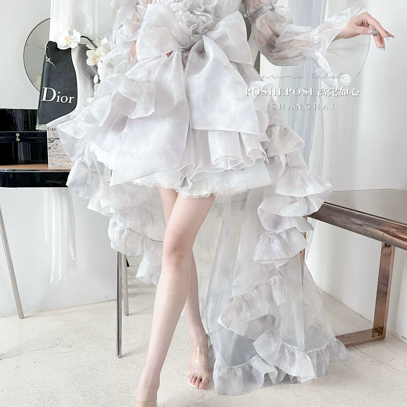 High-end custom-made iris heart thoughts·her lifelong dream jade smoky purple birthday dress