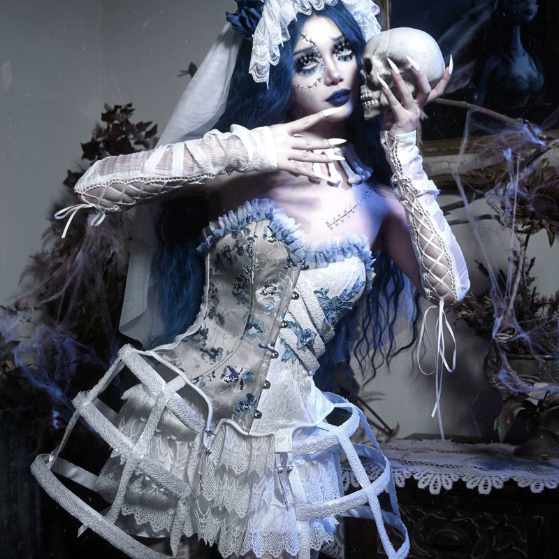 Corset ribbed bustier slip dress - autumn/winter christmas court style vest