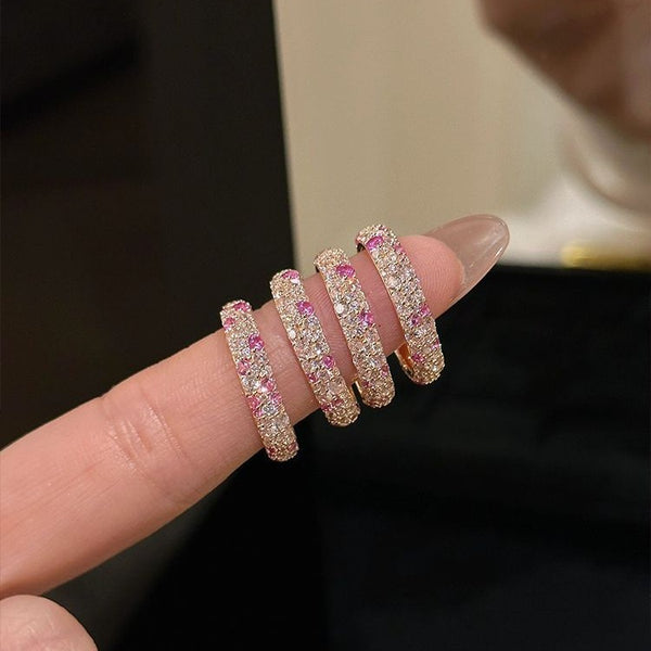 French Premium Diamond Donut Ring Female Super Fairy Sweet Wind Ring Light Luxury Niche Design Index Finger Ring