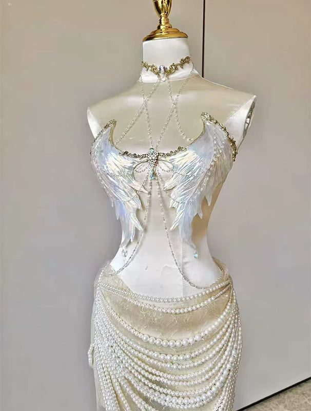 Original design crystal butterfly bustier - light purple ethereal dream handmade butterfly corset top