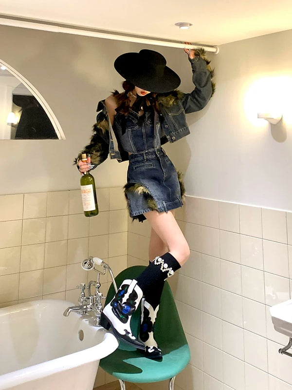 Fashion White Calf Socks Dongdaemun Stacked Socks Rhinestone Pearl Socks Grey Stacking Socks Girls