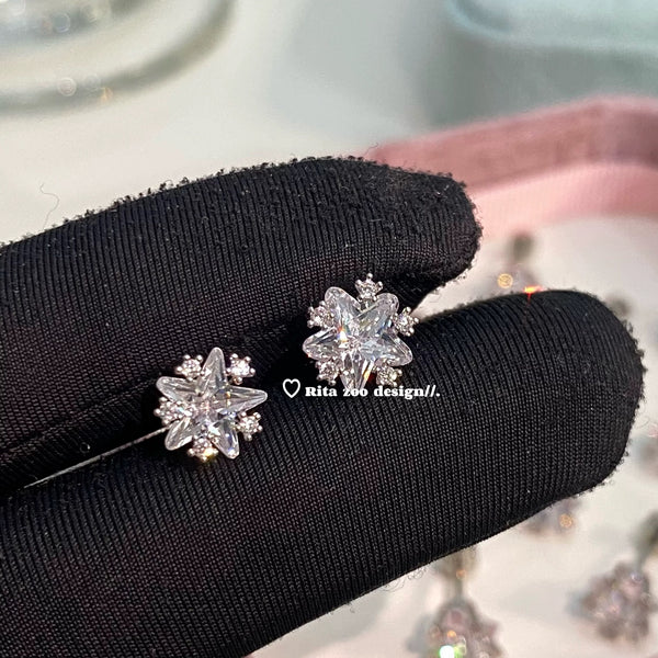 Starry Sky~Bling Stereoscopic Star Bundle Micro inlaid Exquisite Zircon Ear Bone Cochlear Nail Female