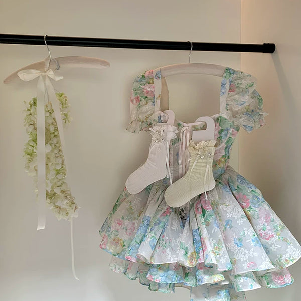 Fashion niche design Lolita socks women's lace pearl bow calf socks stacking socks