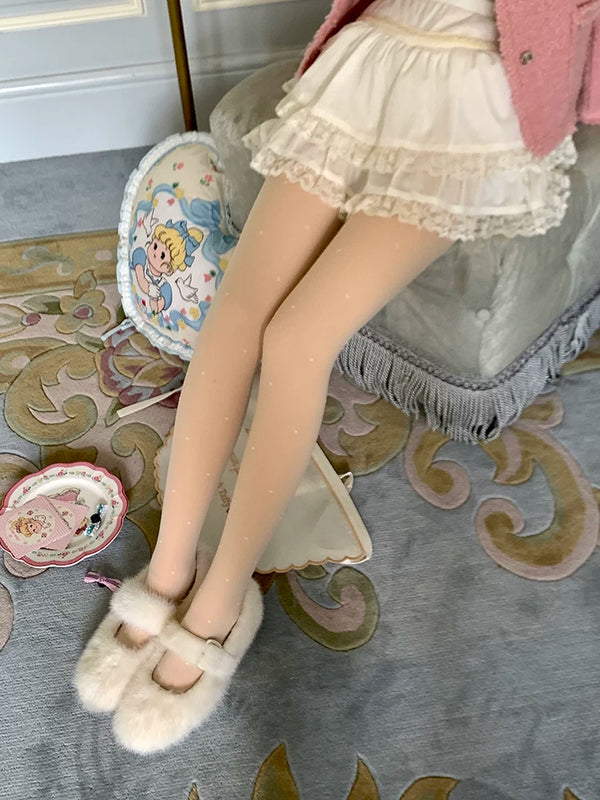 Fashion niche design polka dot love stockings rich daughter thickened bare legs flocking polka dot high elastic conjoined